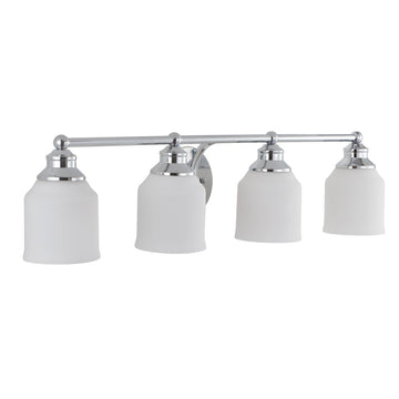 Lydia Iron/Frosted Glass Farmhouse Cottage LED Vanity Light